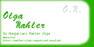 olga mahler business card